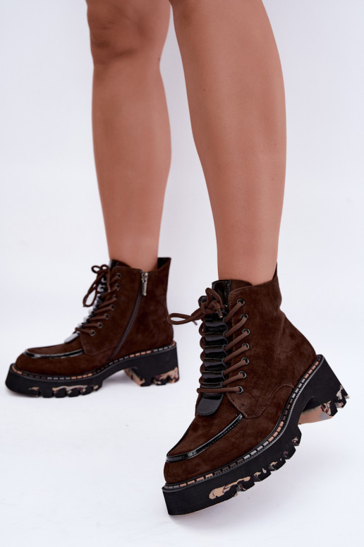Stivaletti isolati in suede sintetico color cioccolato Artiker 59C0272