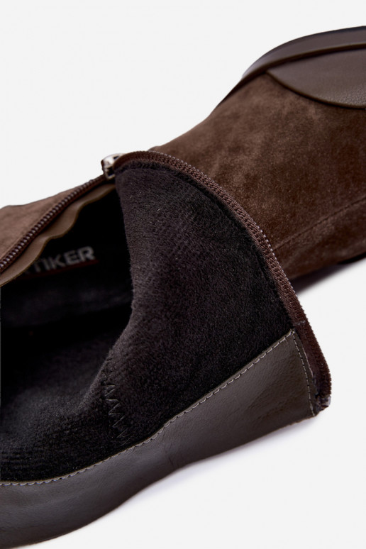 Stivali in suede chaki isolati con tacco Artiker 59C1297
