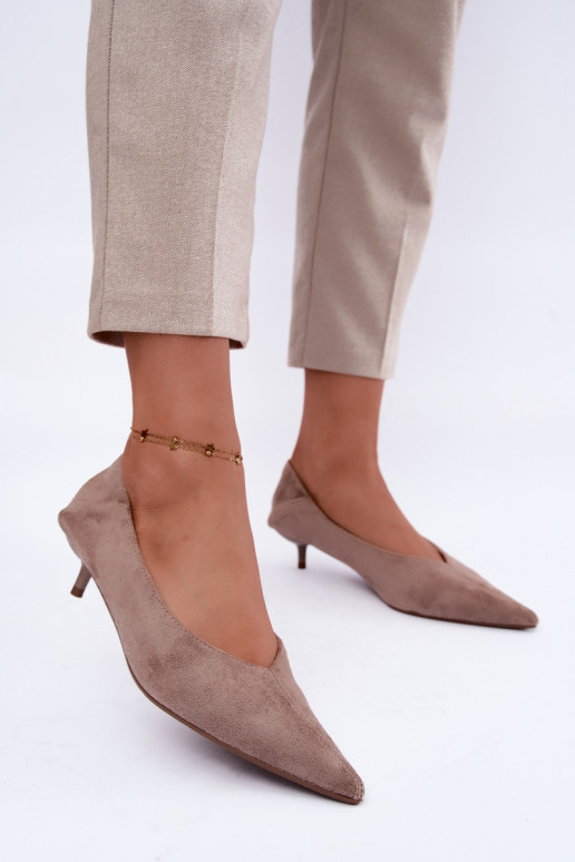 scarpe con tacco basso in colore sabbia Joresta