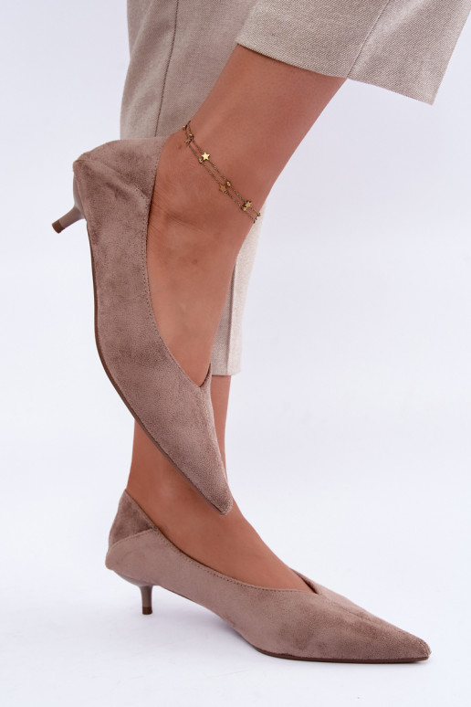 scarpe con tacco basso in colore sabbia Joresta