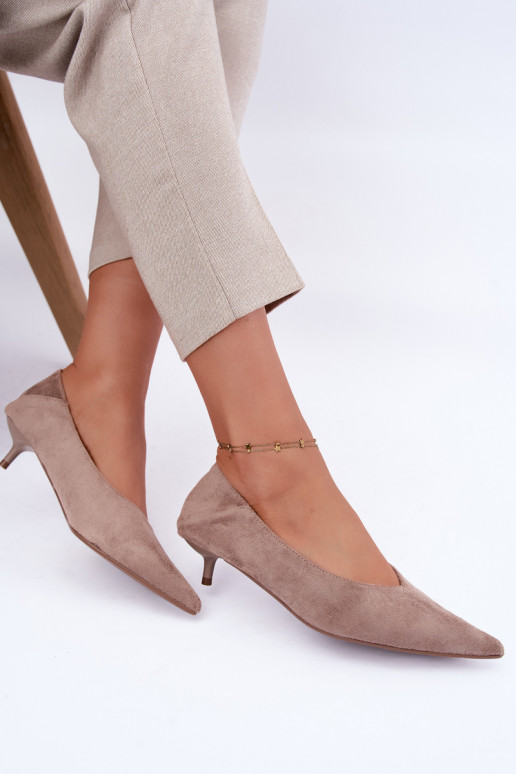 scarpe con tacco basso in colore sabbia Joresta