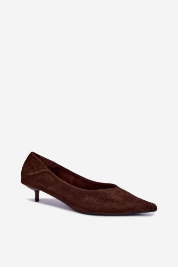 scarpe con tacco basso in colore cioccolato Joresta