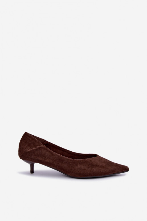 scarpe con tacco basso in colore cioccolato Joresta