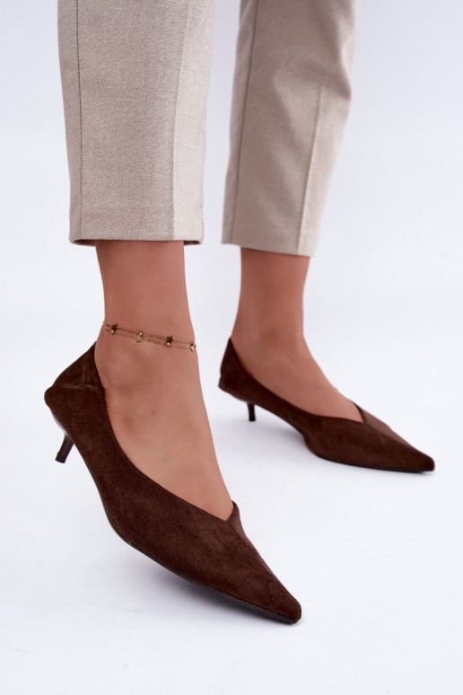 scarpe con tacco basso in colore cioccolato Joresta