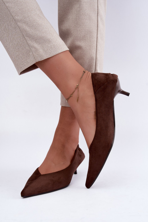scarpe con tacco basso in colore cioccolato Joresta