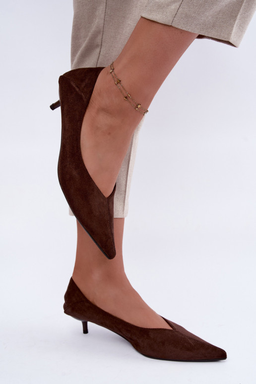scarpe con tacco basso in colore cioccolato Joresta