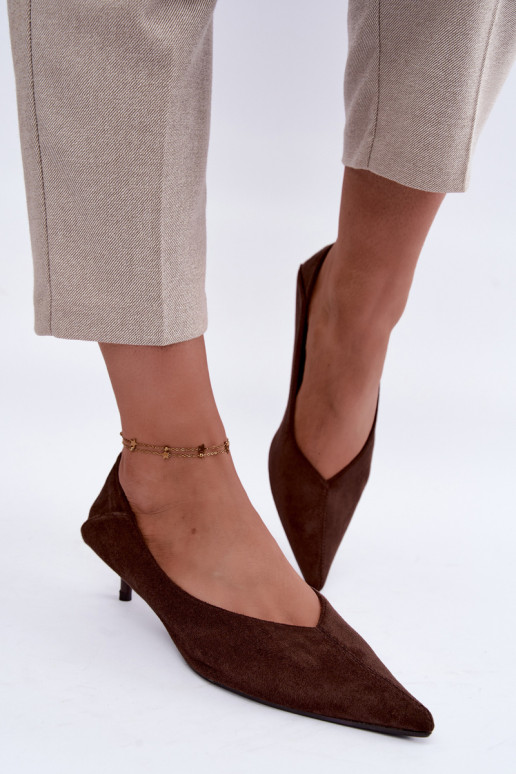 scarpe con tacco basso in colore cioccolato Joresta
