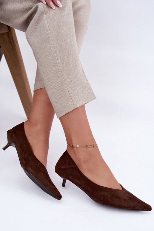scarpe con tacco basso in colore cioccolato Joresta