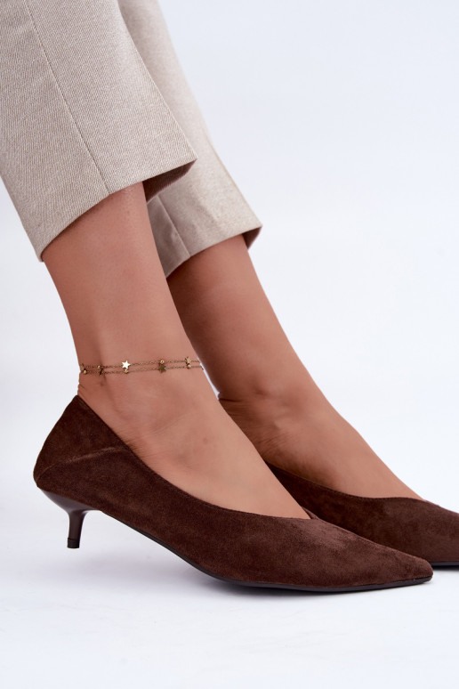 scarpe con tacco basso in colore cioccolato Joresta