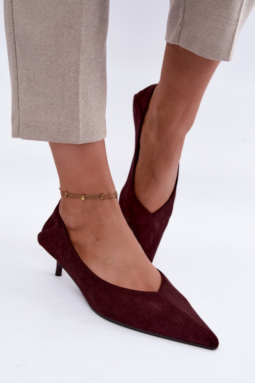 scarpe con tacco basso in colore bordeaux Joresta