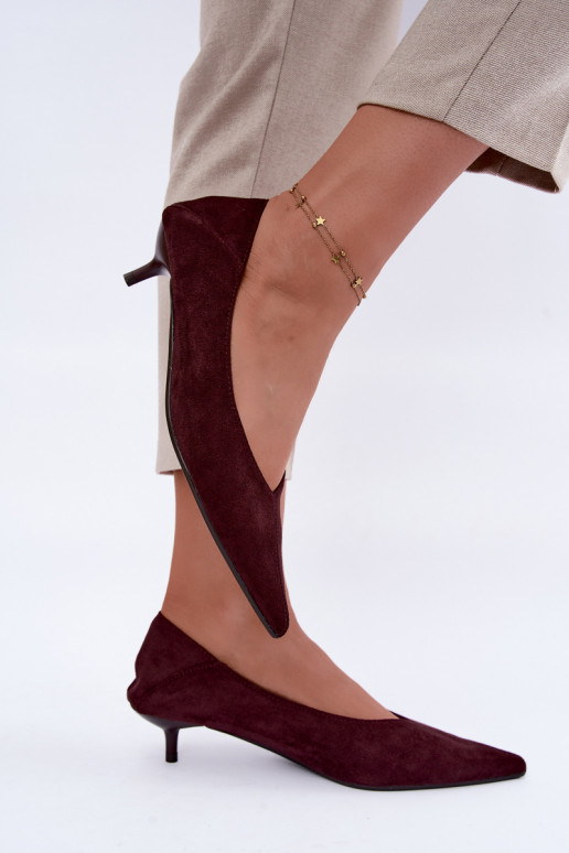 scarpe con tacco basso in colore bordeaux Joresta