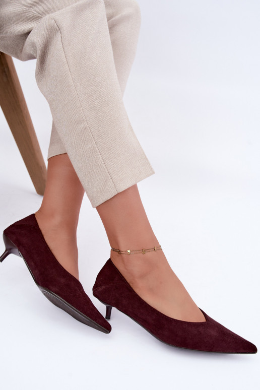 scarpe con tacco basso in colore bordeaux Joresta