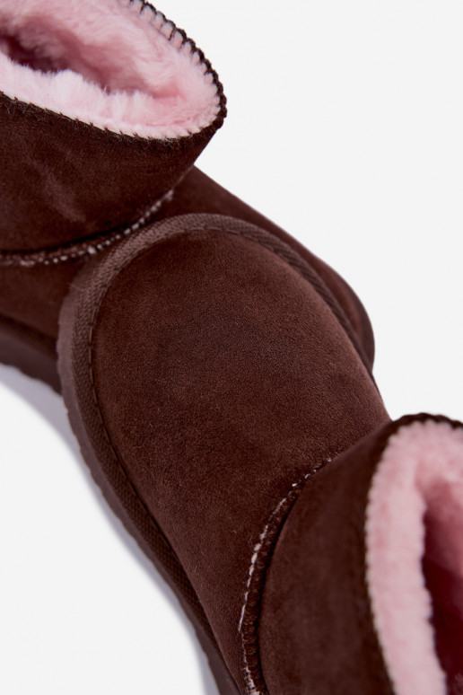stivali da neve per bambini con fiocchi in colore cioccolato Įjungtavelle