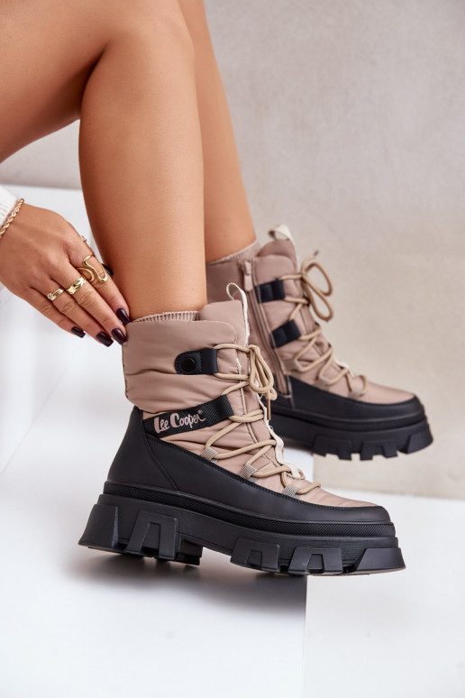 Stivali da neve beige da donna Lee Cooper LCJ-24-47-3143