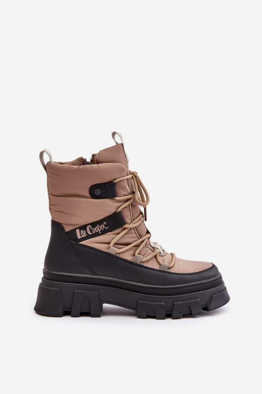 Stivali da neve beige da donna Lee Cooper LCJ-24-47-3143