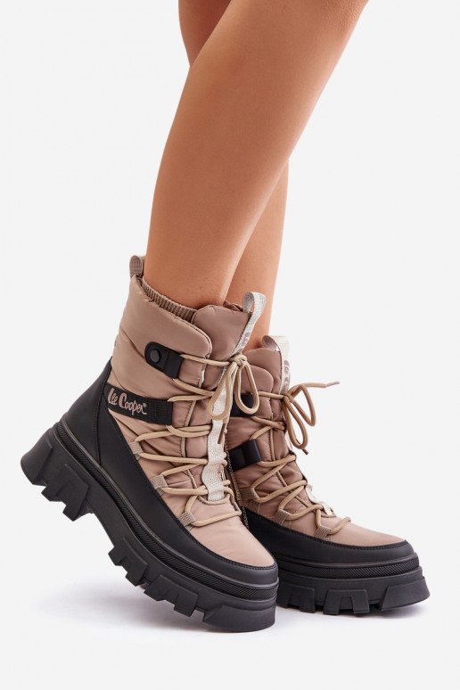 Stivali da neve beige da donna Lee Cooper LCJ-24-47-3143