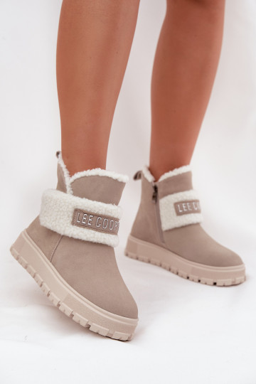 Stivaletti grigi da donna isolati in suede sintetico Lee Cooper LCJ-25-01-3739 2