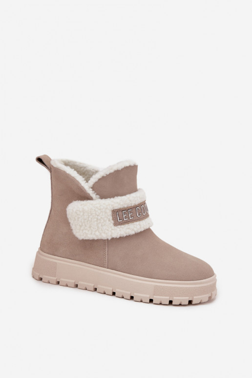 Stivaletti grigi da donna isolati in suede sintetico Lee Cooper LCJ-25-01-3739