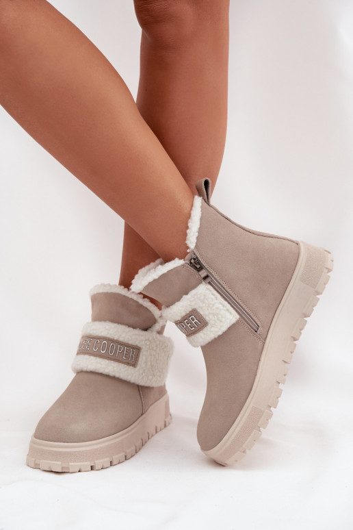 Stivaletti grigi da donna isolati in suede sintetico Lee Cooper LCJ-25-01-3739