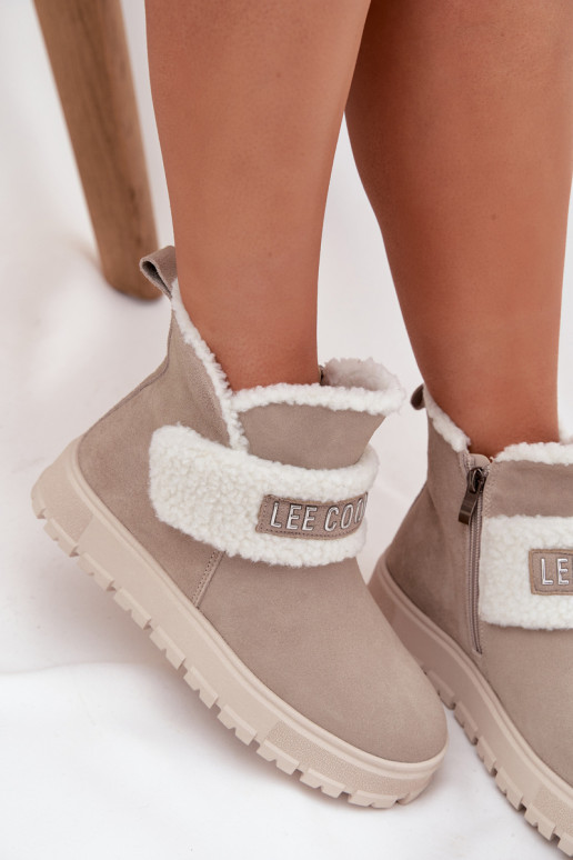 Stivaletti grigi da donna isolati in suede sintetico Lee Cooper LCJ-25-01-3739