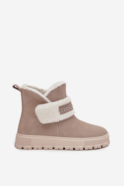 Stivaletti grigi da donna isolati in suede sintetico Lee Cooper LCJ-25-01-3739
