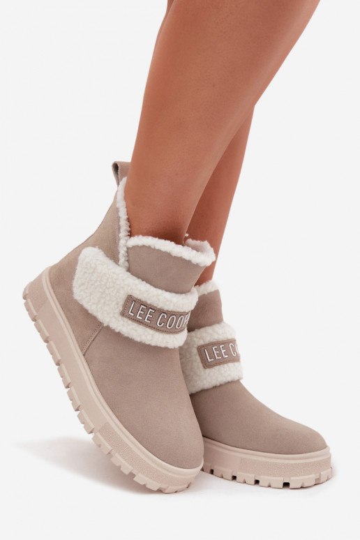 Stivaletti grigi da donna isolati in suede sintetico Lee Cooper LCJ-25-01-3739