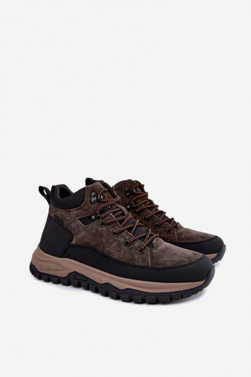 Stivali marroni scuri isolati in suede sintetico da uomo Big Star UU174248