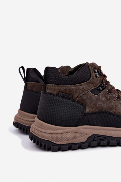 Stivali marroni scuri isolati in suede sintetico da uomo Big Star UU174248