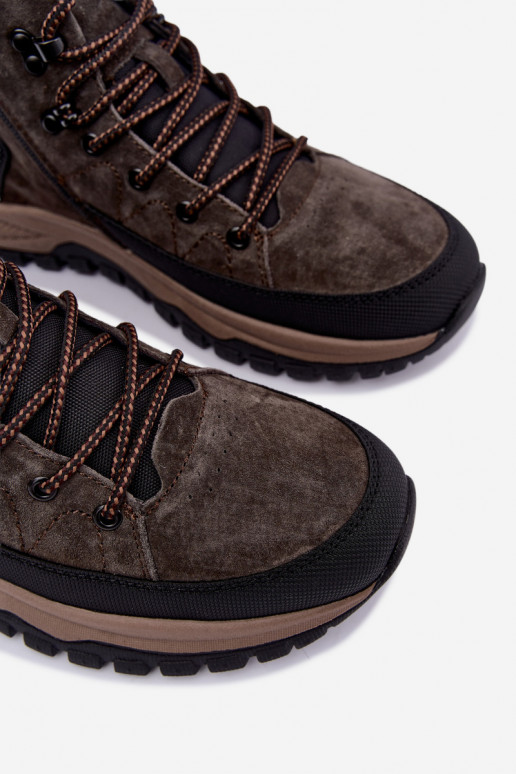 Stivali marroni scuri isolati in suede sintetico da uomo Big Star UU174248