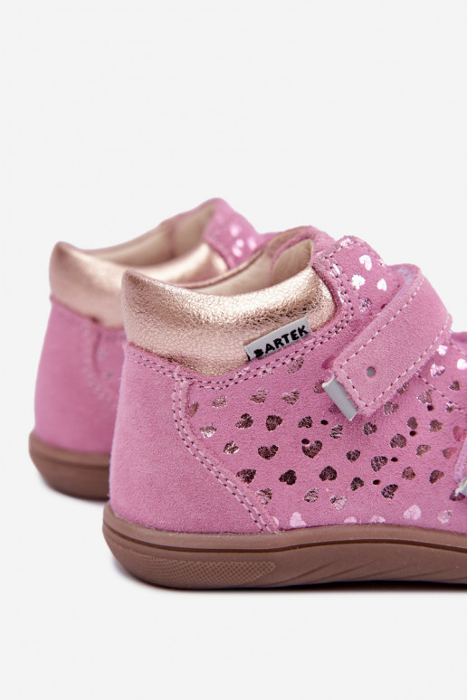 Scarpe rosa per bambini con cuori Bartek 8631965