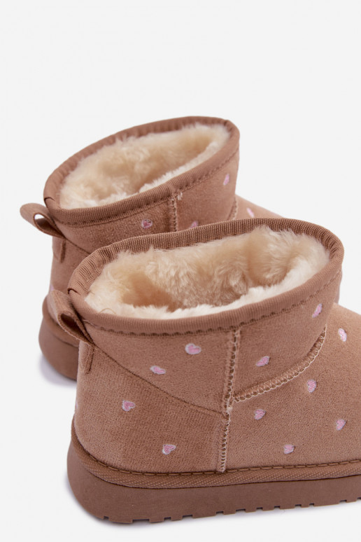 Stivali da neve per bambini con cuori color sabbia Gracina