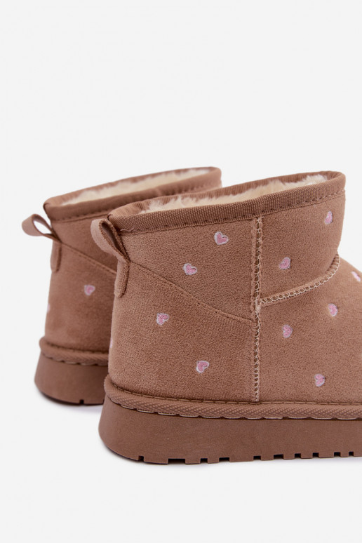 Stivali da neve per bambini con cuori color sabbia Gracina
