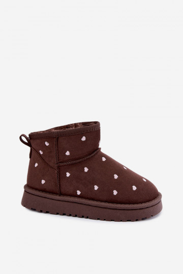 Stivali da neve per bambini con cuori color cioccolato Gracina
