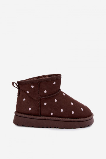 Stivali da neve per bambini con cuori color cioccolato Gracina 2