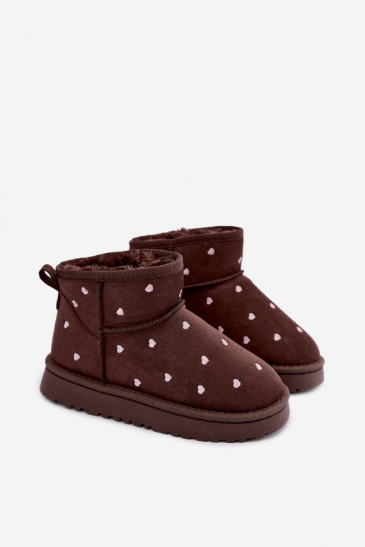 Stivali da neve per bambini con cuori color cioccolato Gracina