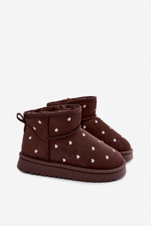 Stivali da neve per bambini con cuori color cioccolato Gracina