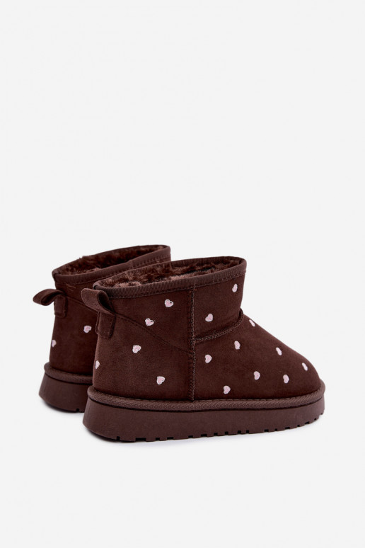 Stivali da neve per bambini con cuori color cioccolato Gracina