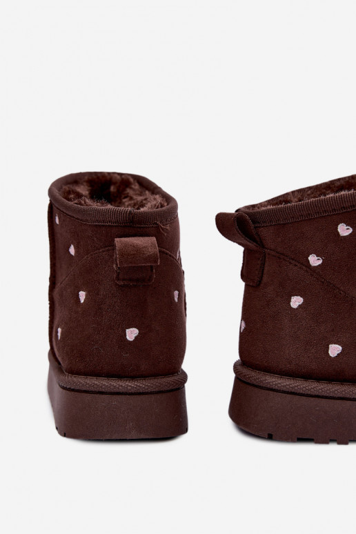 Stivali da neve per bambini con cuori color cioccolato Gracina