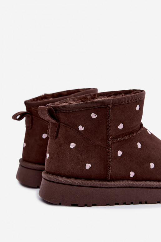 Stivali da neve per bambini con cuori color cioccolato Gracina
