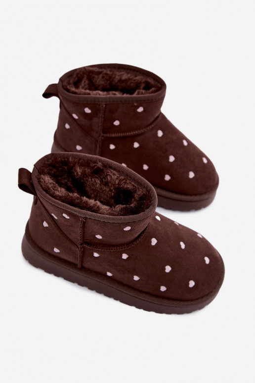 Stivali da neve per bambini con cuori color cioccolato Gracina