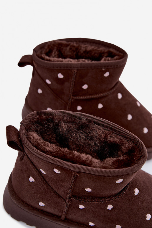 Stivali da neve per bambini con cuori color cioccolato Gracina