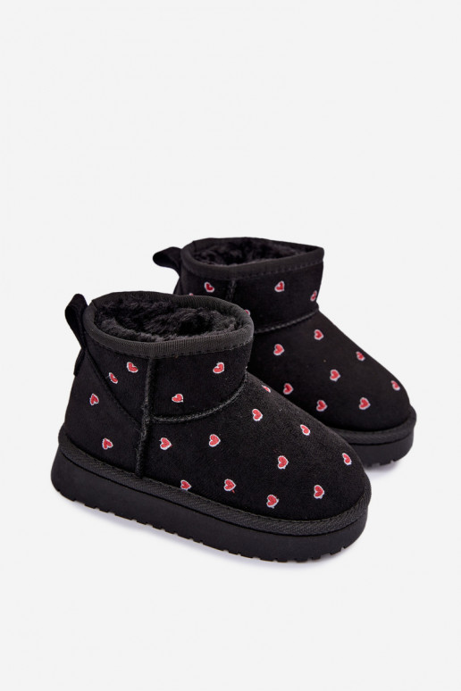 Stivali da neve per bambini con cuori neri Gracina