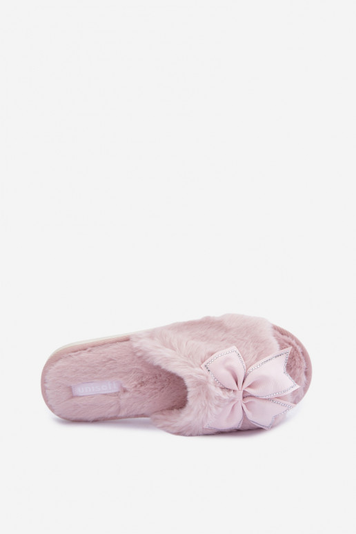 infradito con pelliccia e fiocchi rosa Fiamelle