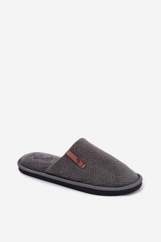 pantofole da uomo in grigio Dervan