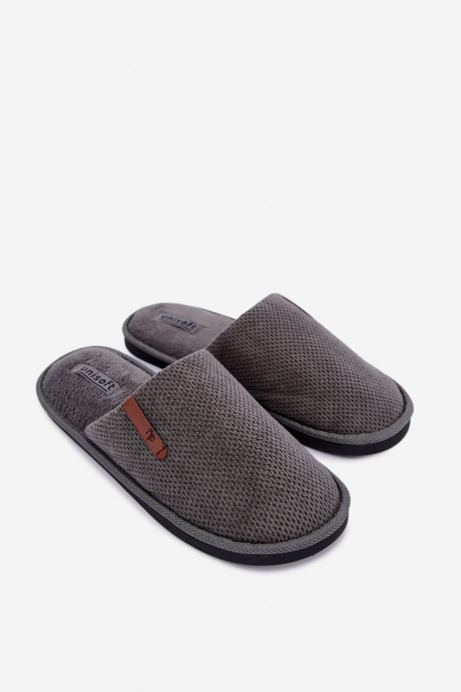 pantofole da uomo in grigio Dervan