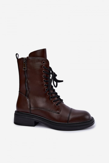 stivaletti isolati in ecopelle color cioccolato Vinceza 86443