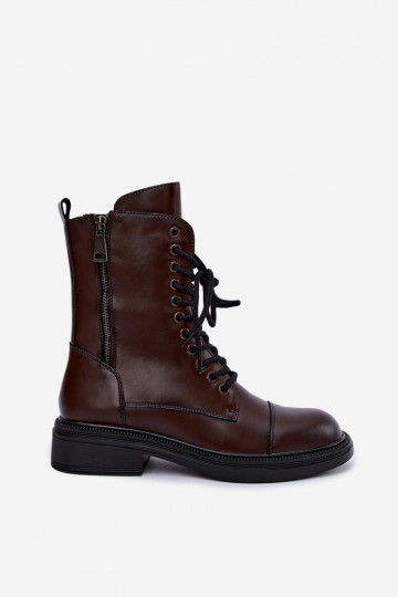 stivaletti isolati in ecopelle color cioccolato Vinceza 86443 2