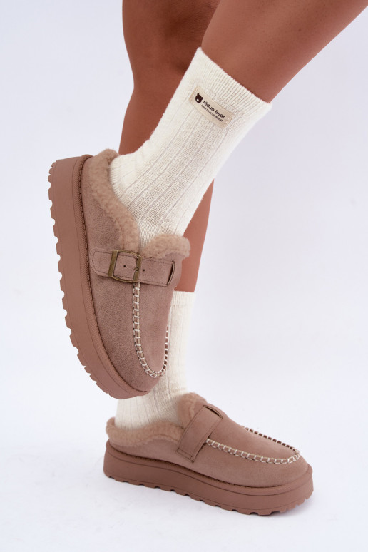 stivali da neve da donna con fibbie color sabbia Saldora