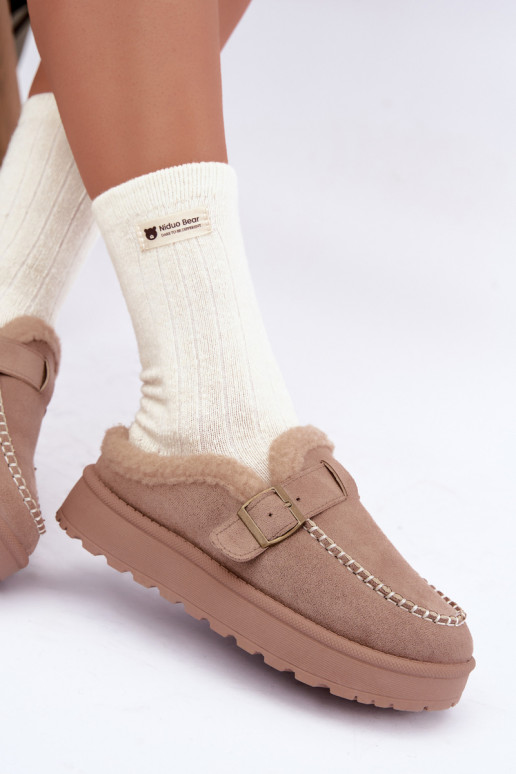 stivali da neve da donna con fibbie color sabbia Saldora