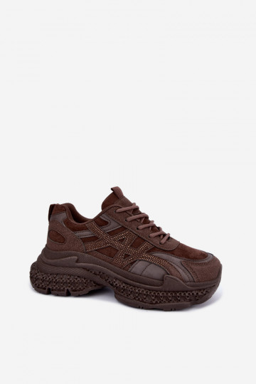 Sneakers con decorazione color cioccolato Amselle